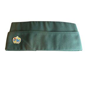 Mens Garrison Cap 7 3/8 Green Wool Blend With Bernard Cap‎ Co. Badge